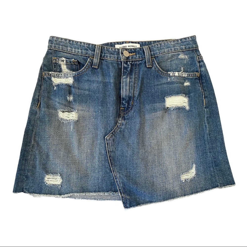 Flying Monkey distressed denim skirt (Size 27)